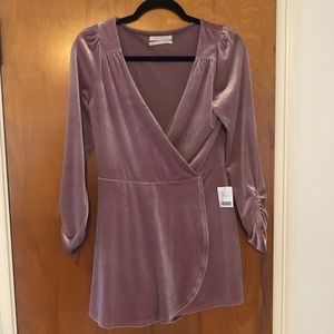 Urban Outfitters Long Sleeve Velvet Romper
